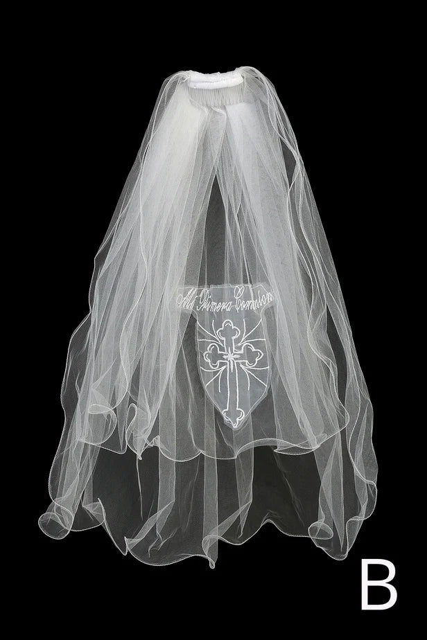 White Flower Rhinestone Crown Veil