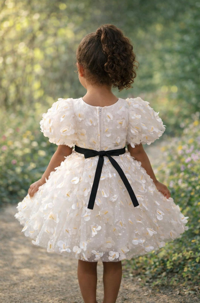 White & Yellow Floral Bloom Dress