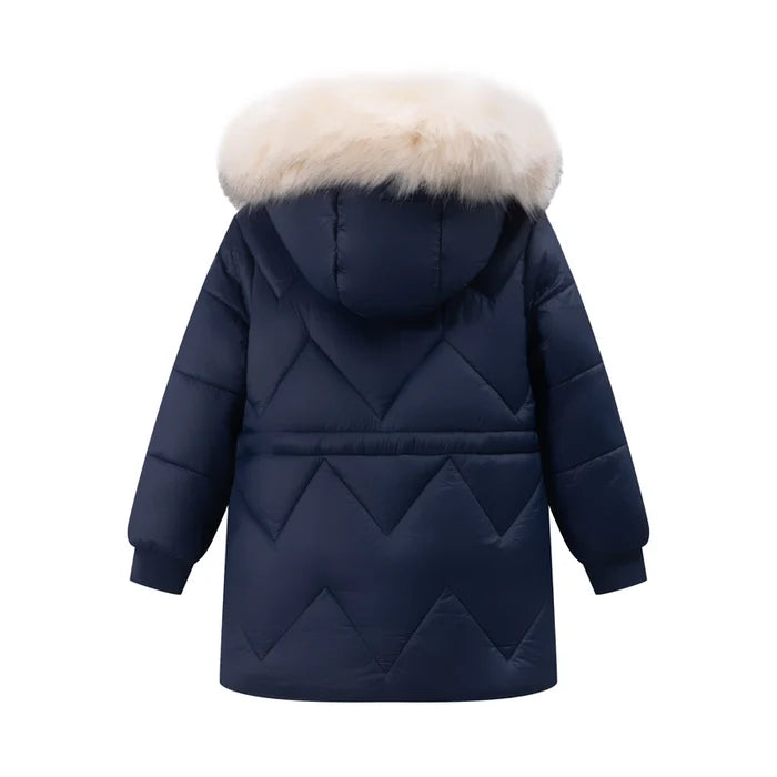 Winter Coat Long Quilted Coat with Hood for Girls